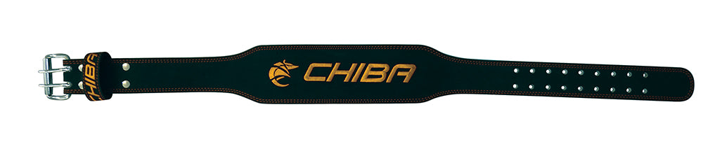 CHIBA Leather Belt 經典真皮重訓健力腰帶 黑配金色
