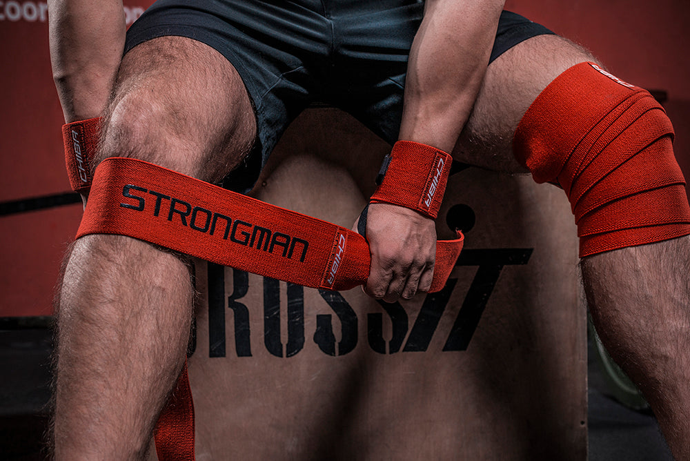 CHIBA Strongman Kneewrap 大力士專業深蹲纏繞護膝 紅色